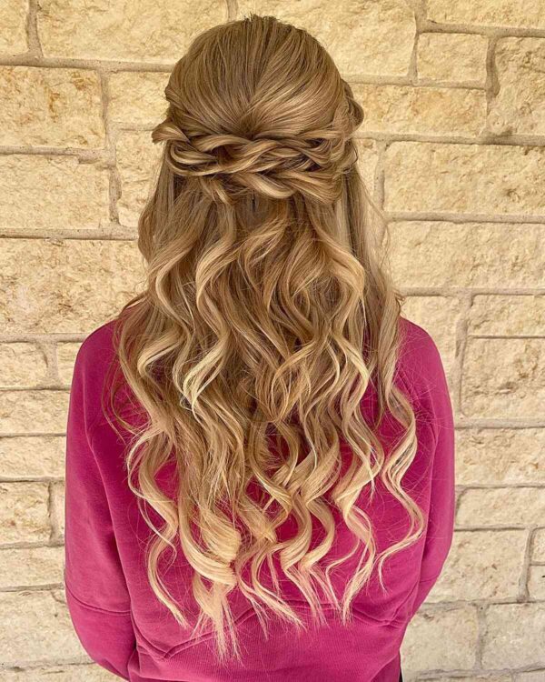 29 Prettiest Half Up Half Down Prom Hairstyles for 2024