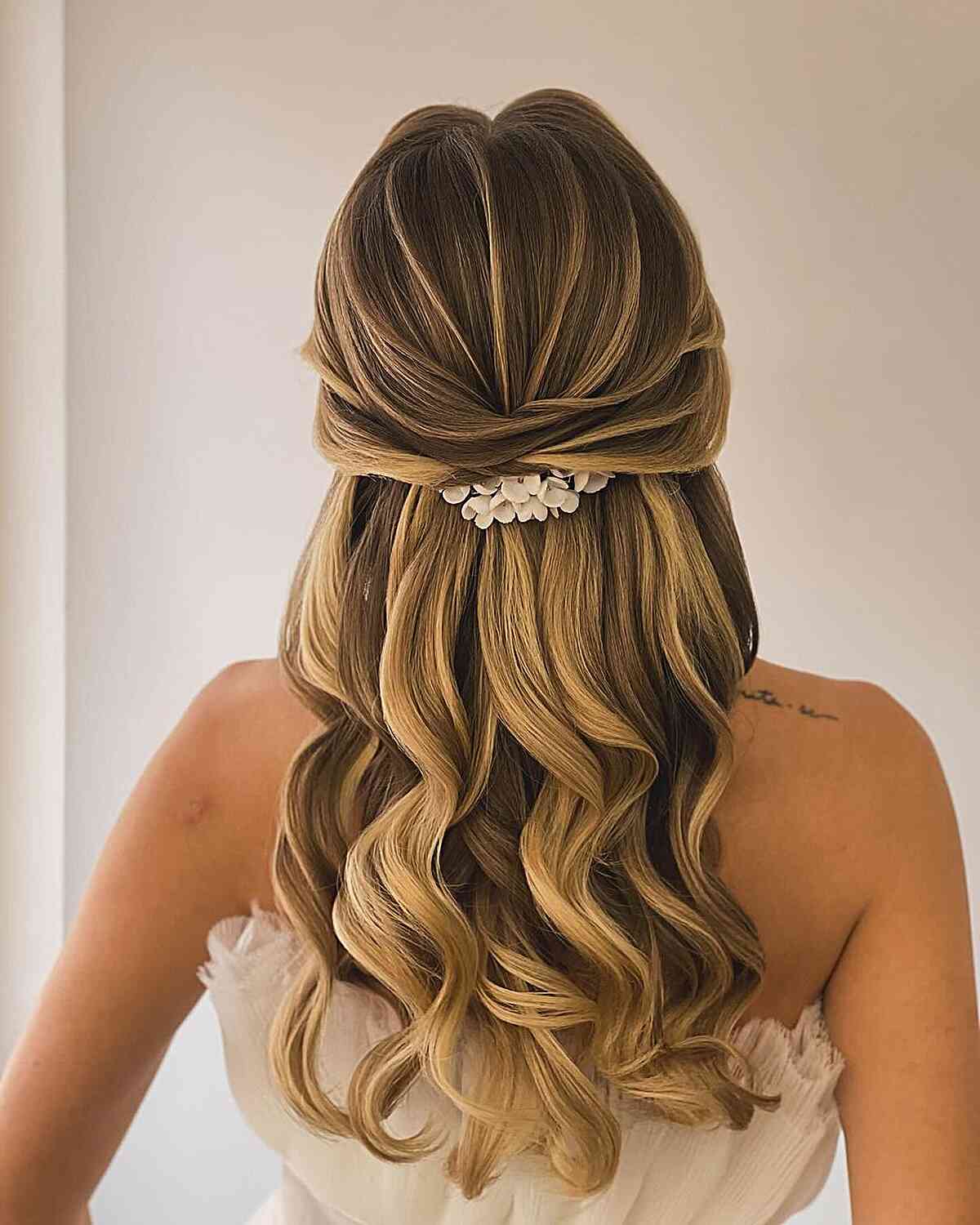 Half Up Half Down with a Gorgeous Barrette for Bridesmaids