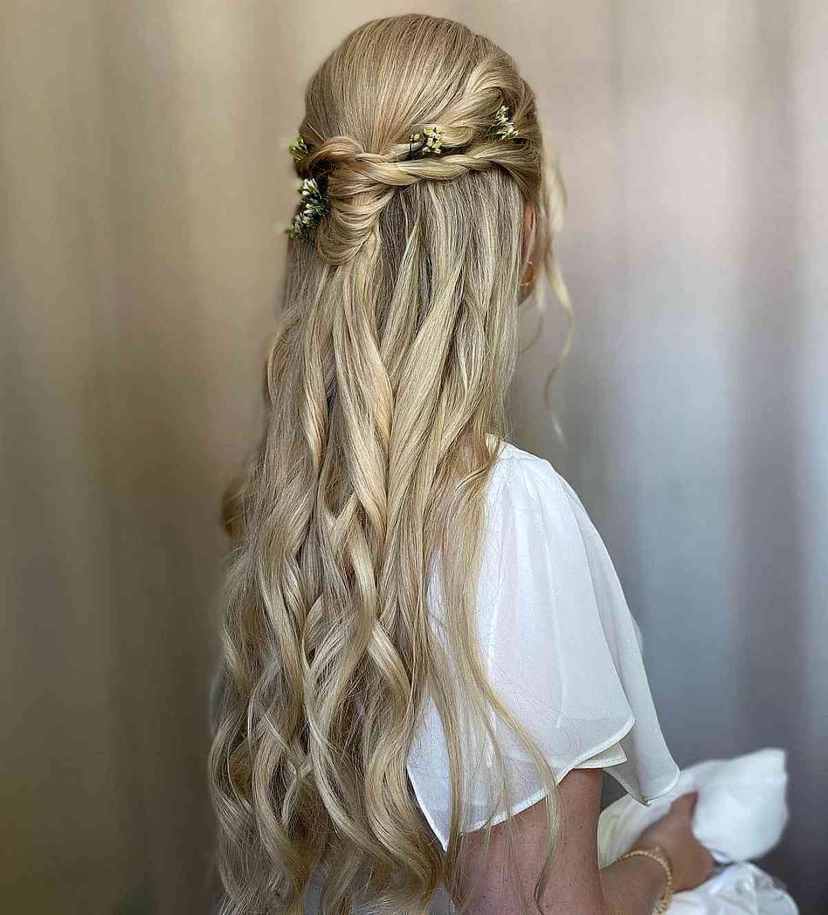 Half Up Wedding Hairstyle for Long Hair