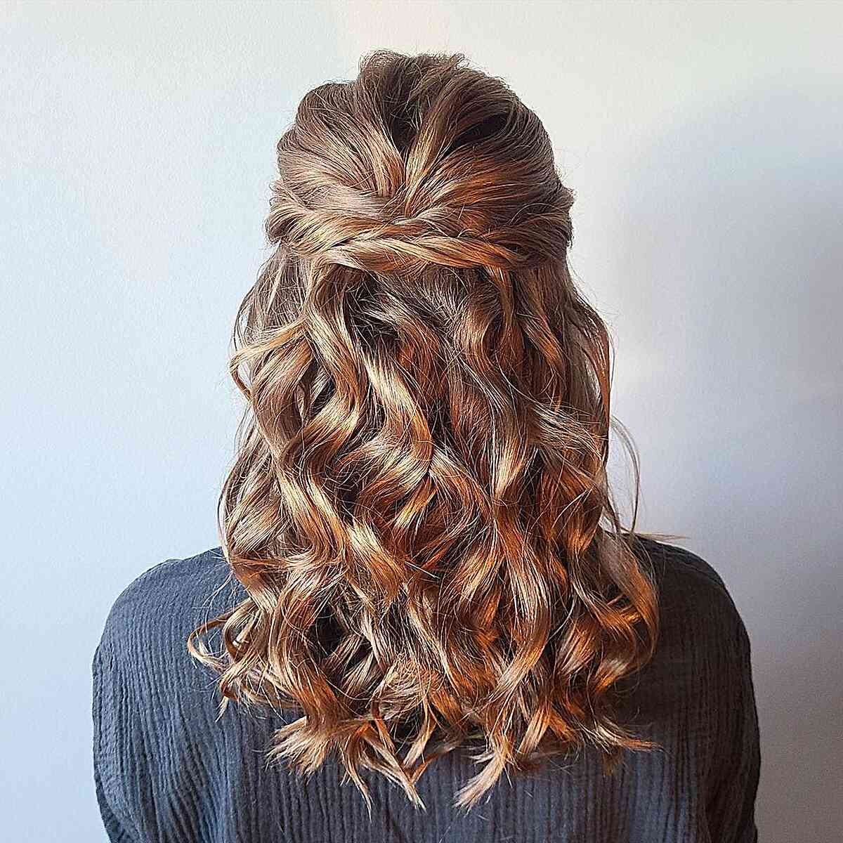 Picture of half up with a twist medium cute hair