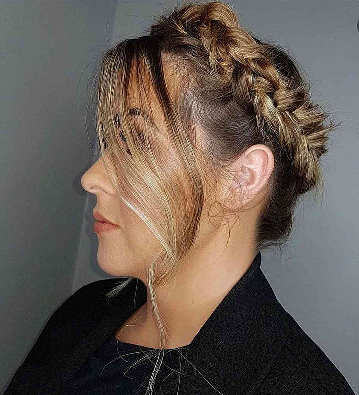 Halo Crown Braid with Face-Framing Layers
