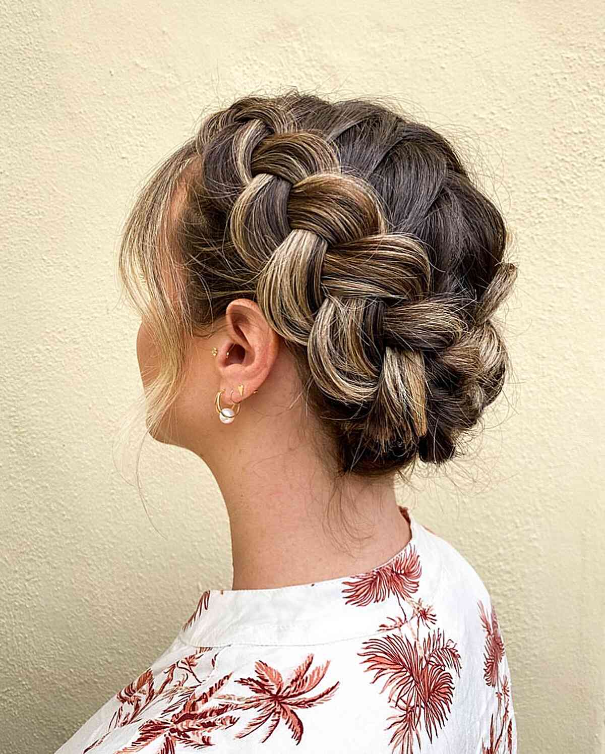 Halo-Style Thick Braid with Thin Face Frame
