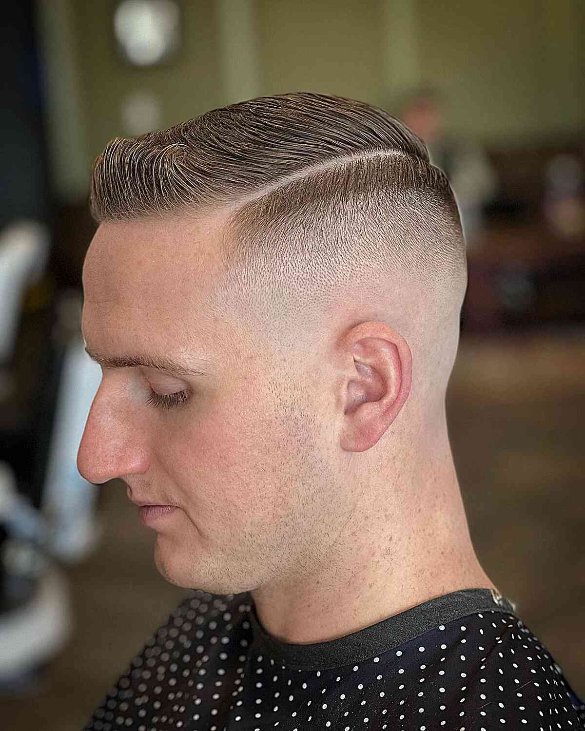 Hard Part Hairstyle High Fade