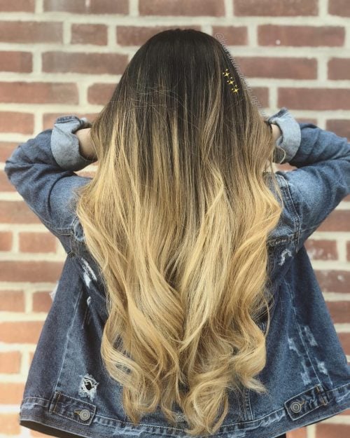 Natural Black to Blonde Ombre