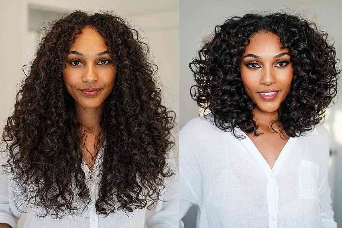 Healthy-Looking Curly Makeover for Collarbone-Length Hair