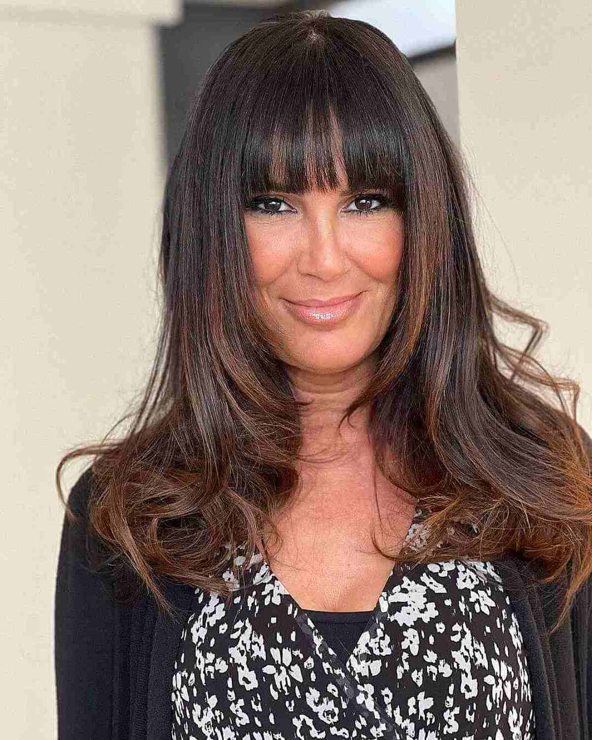 Healthy-Looking Long Hair with See-Through Bangs and Face-Framing Layers