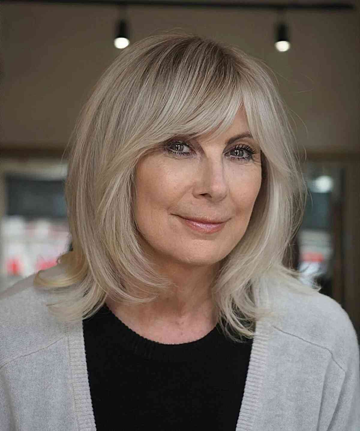 Healthy Soft Blonde with Ashy Tones for Women Aged 50