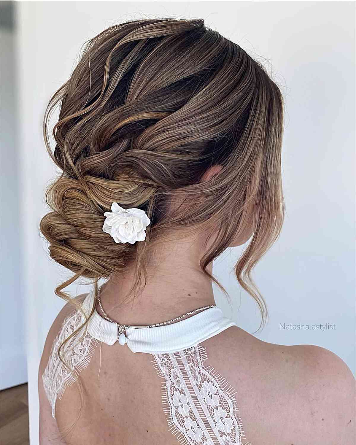 Heavily Textured Updo for a Wedding