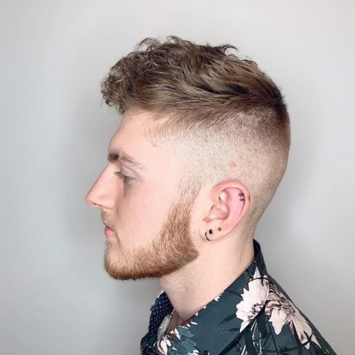 Slightly Curly with High Bald Fade