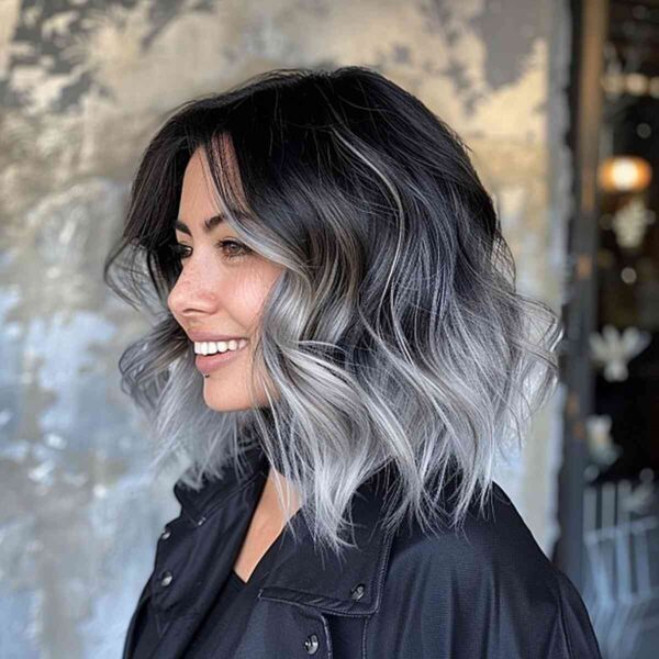 A Black to Silver Ombre