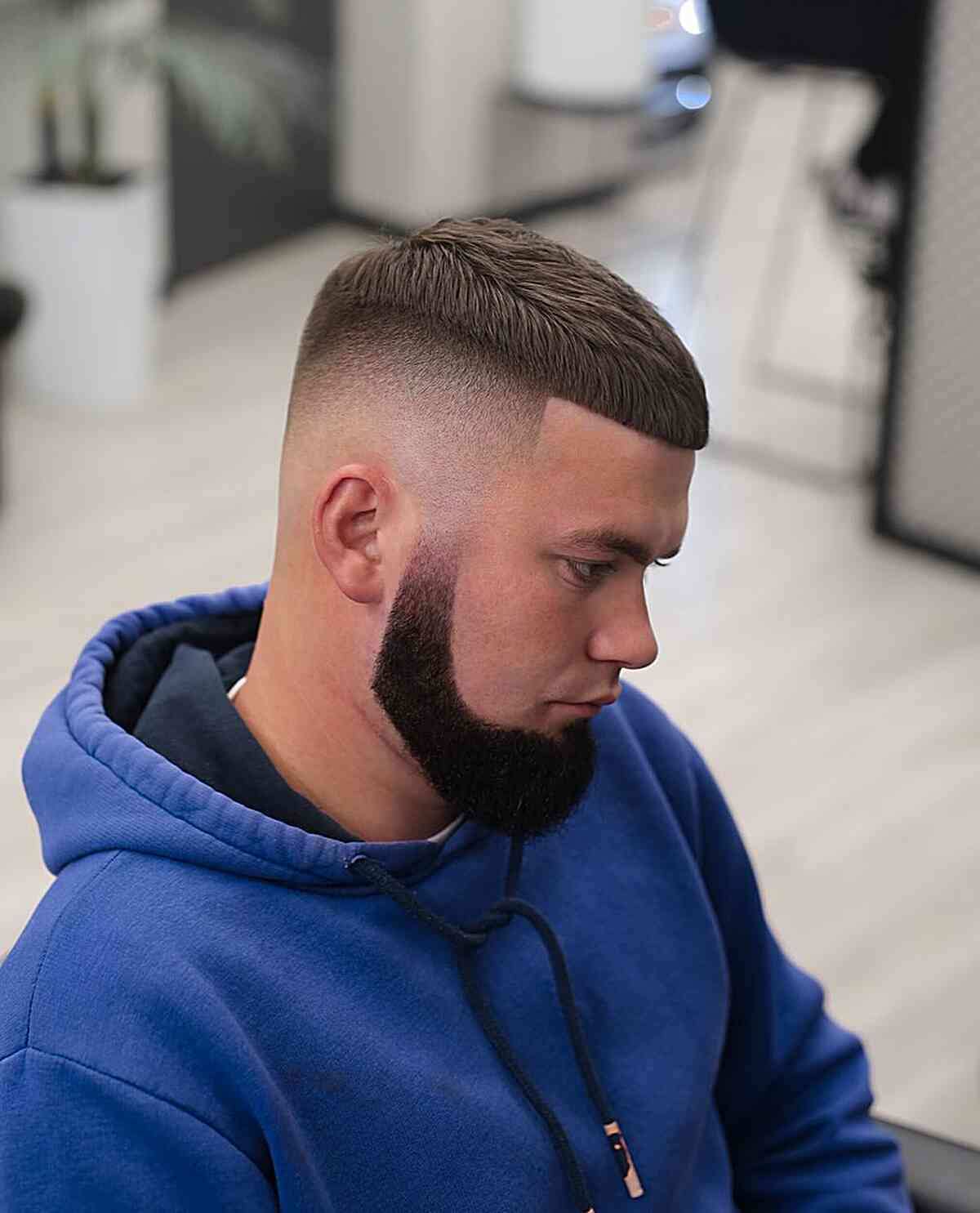 High Fade with a Full Beard for Men