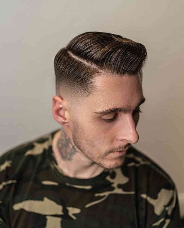 High Taper Fade Comb Over Haircut 604x750 