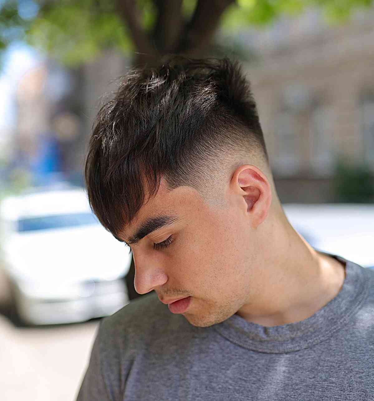 High Taper Fade with Fringe for Men