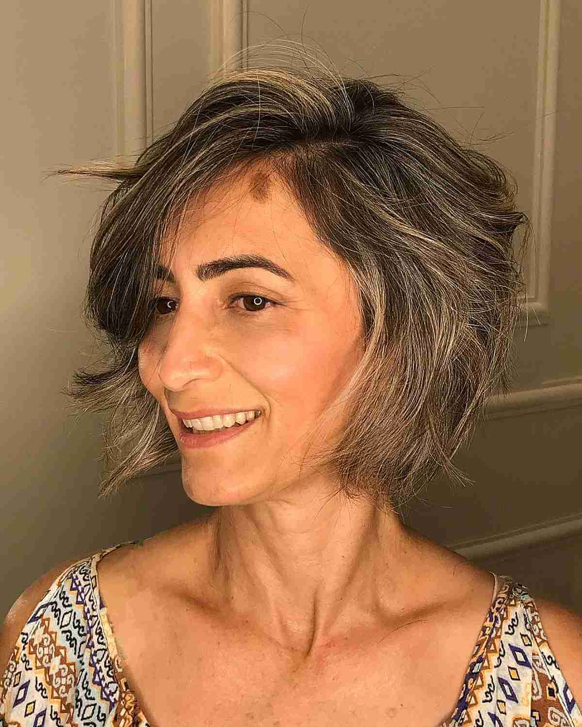 Highlighted Short Messy Hair with layers