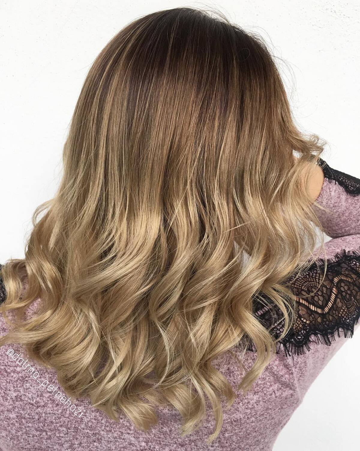 Honey Brown Roots to Blonde Ombre Style