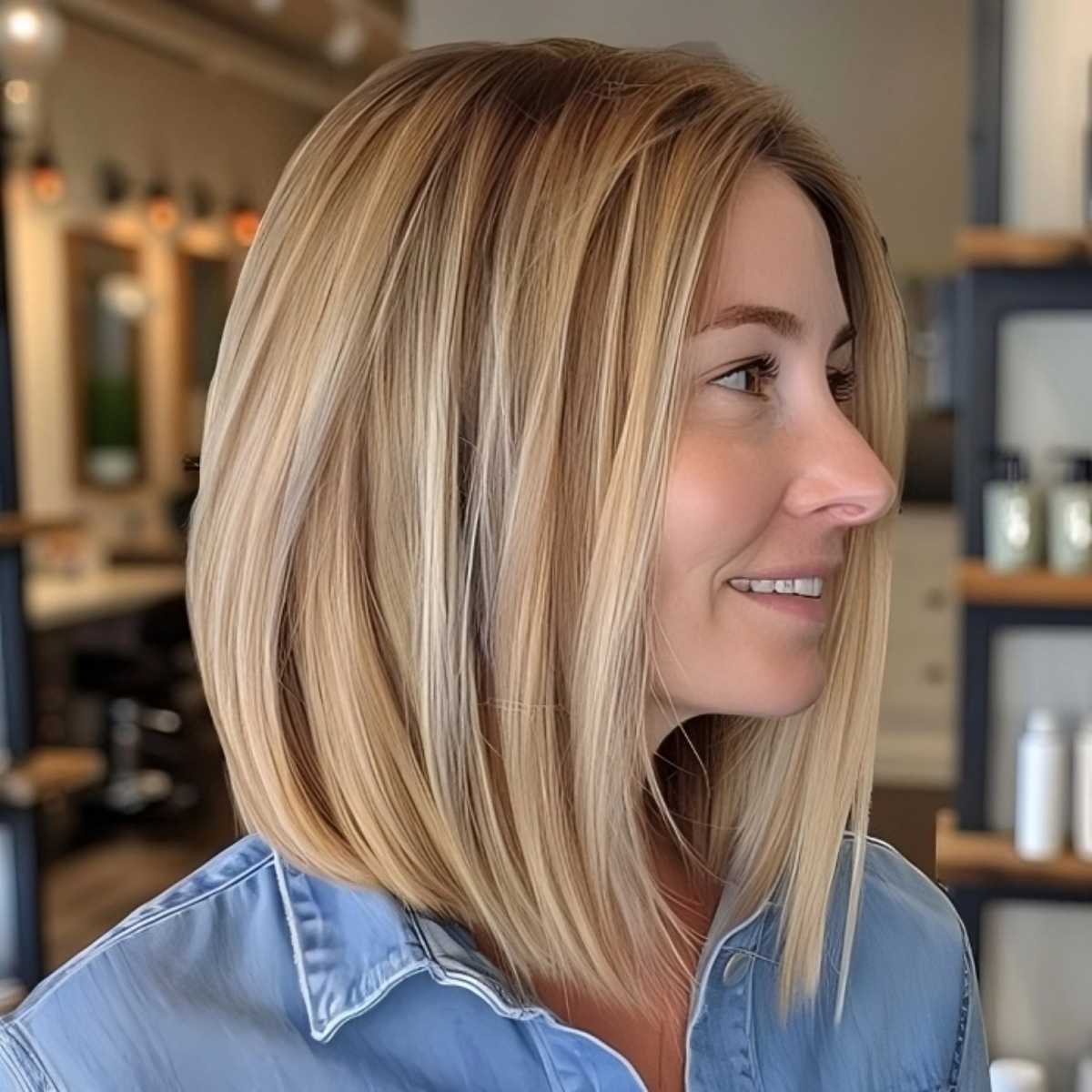 Hot Blonde Shoulder-Length Bob with Layers