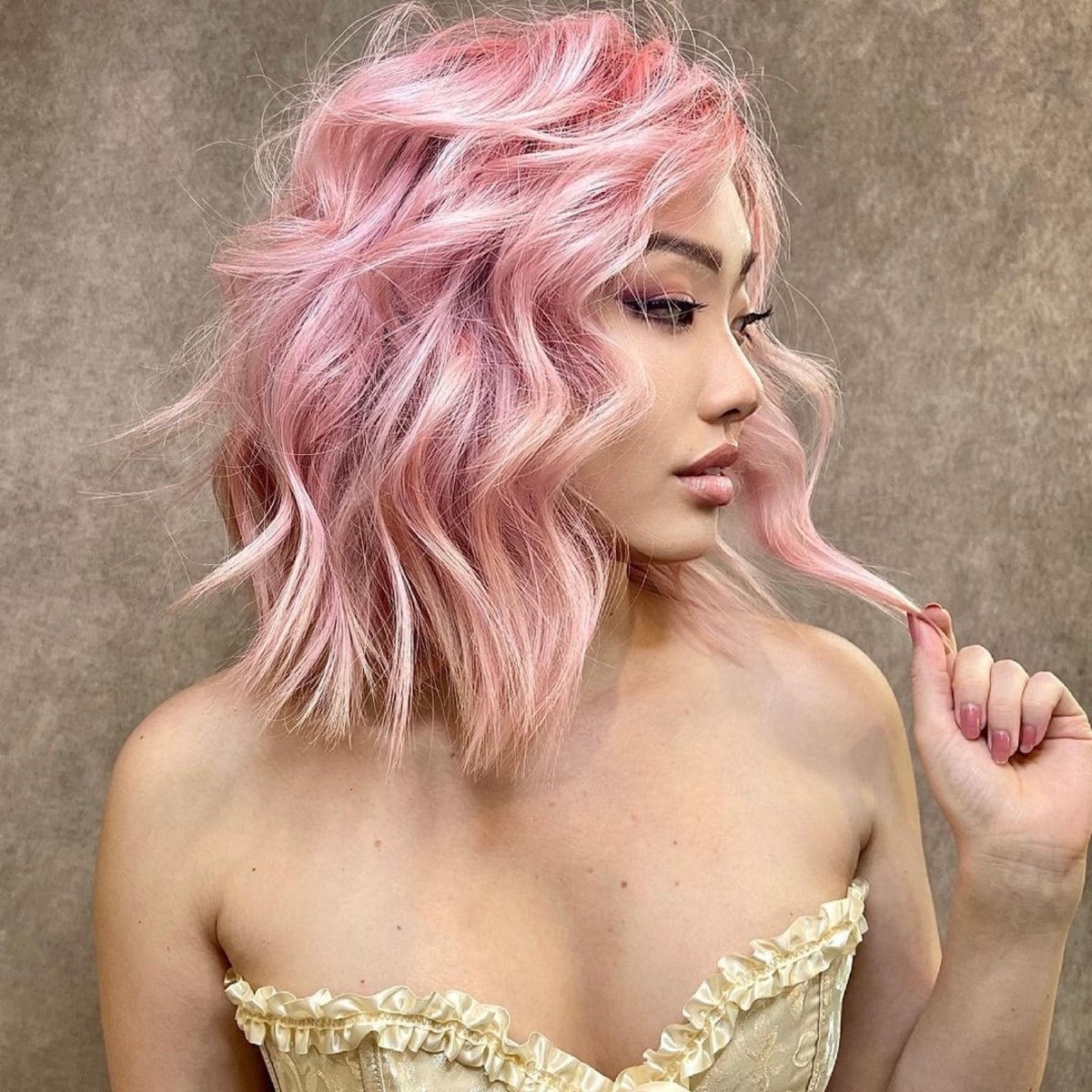 Hot pink pastel hair