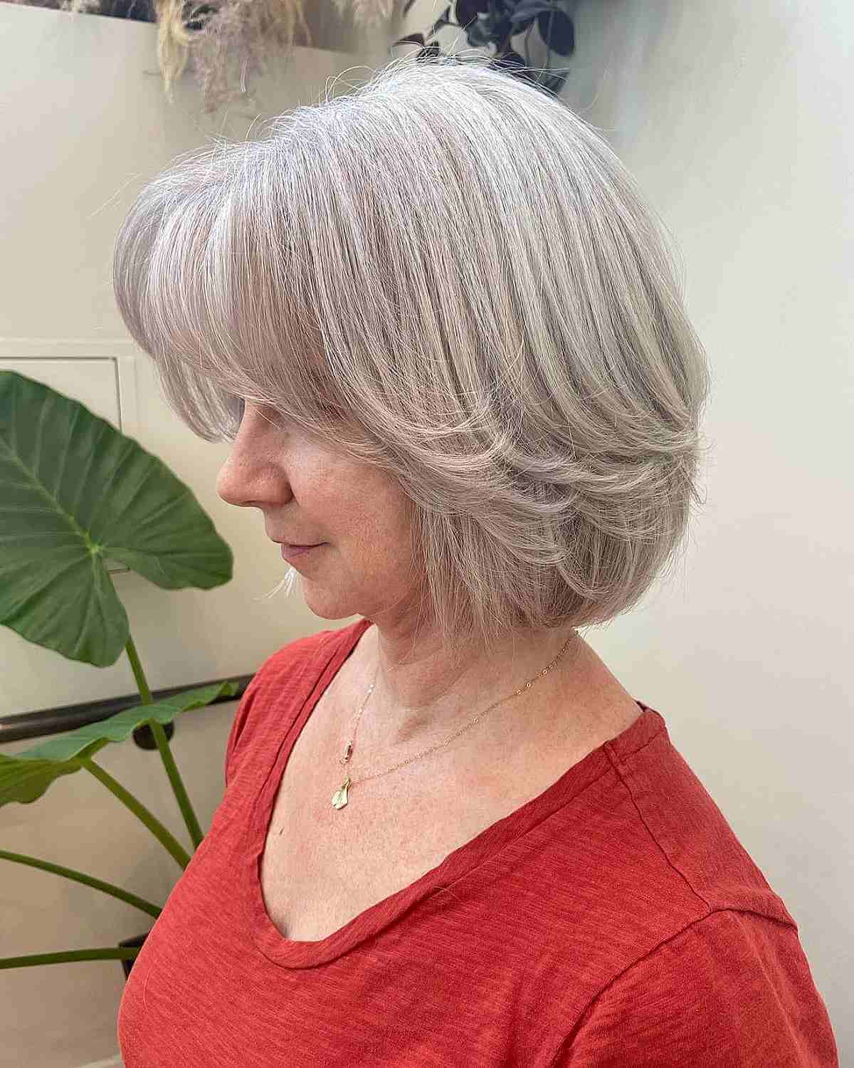 Icy Blonde Bob for Women Over 50