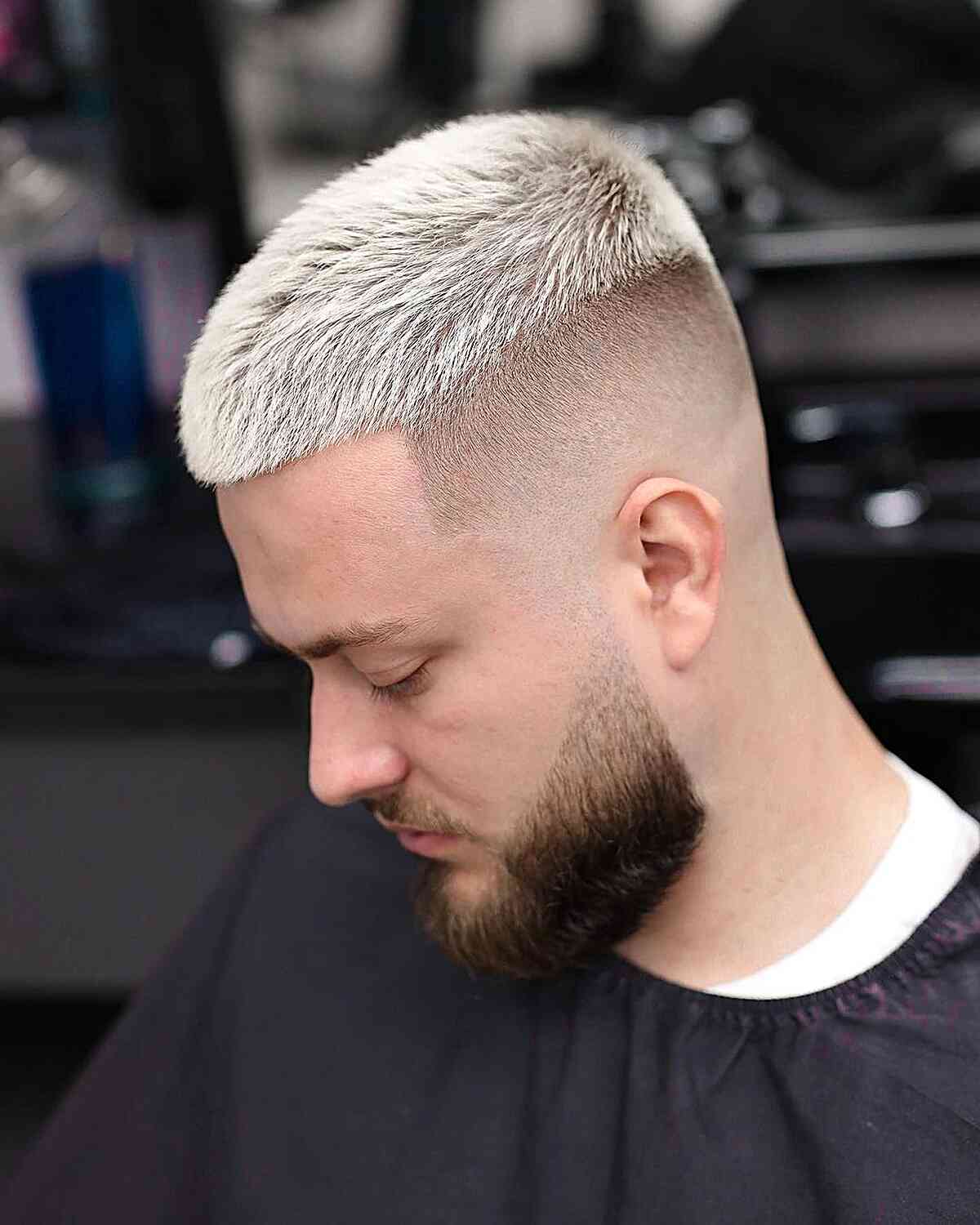 Icy White Blonde Hair Color for Men