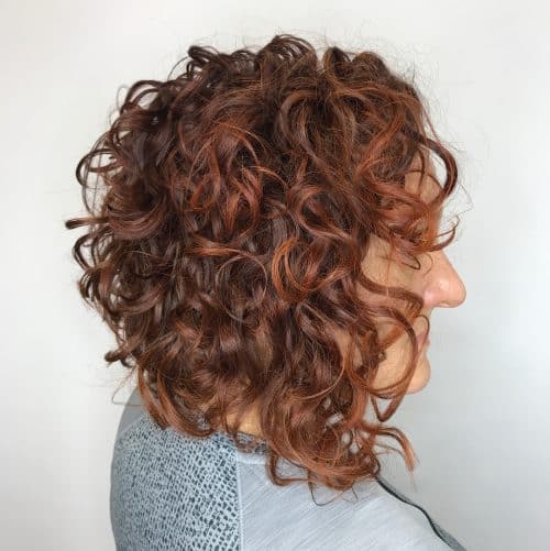 Long A-line bob for curly hair