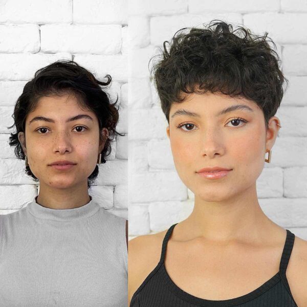 An ideal pixie for curly thick hair