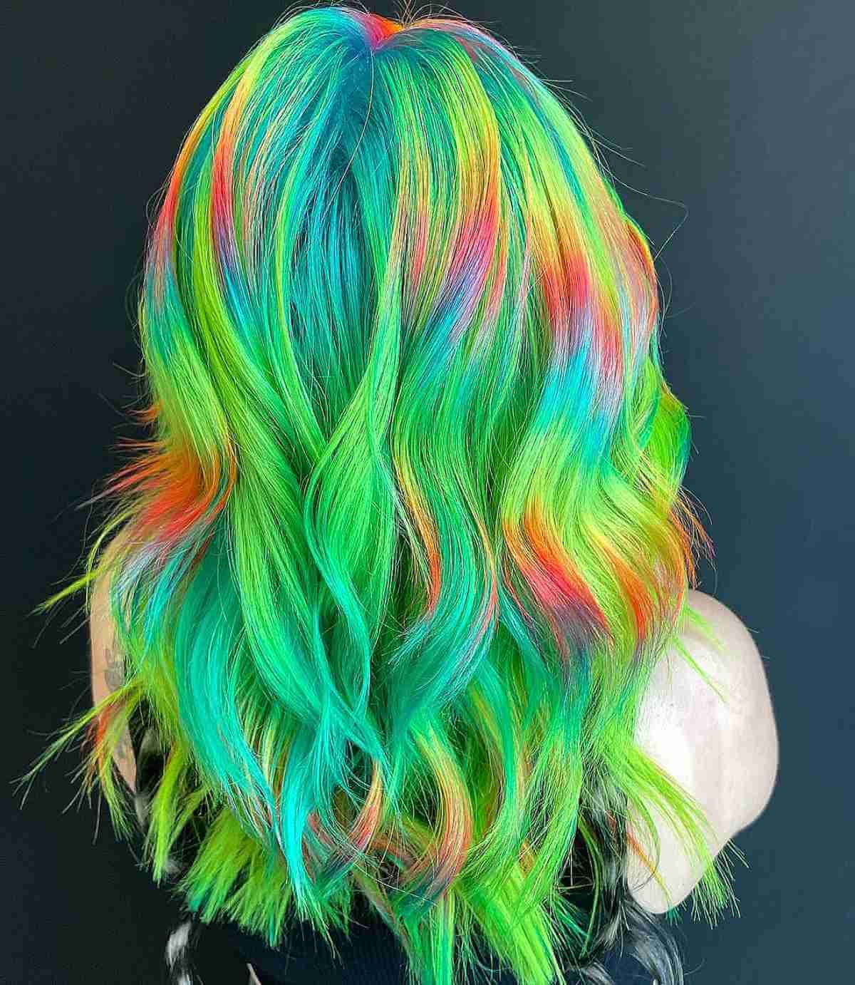 Incredible Medium-Length Rainbow Hair