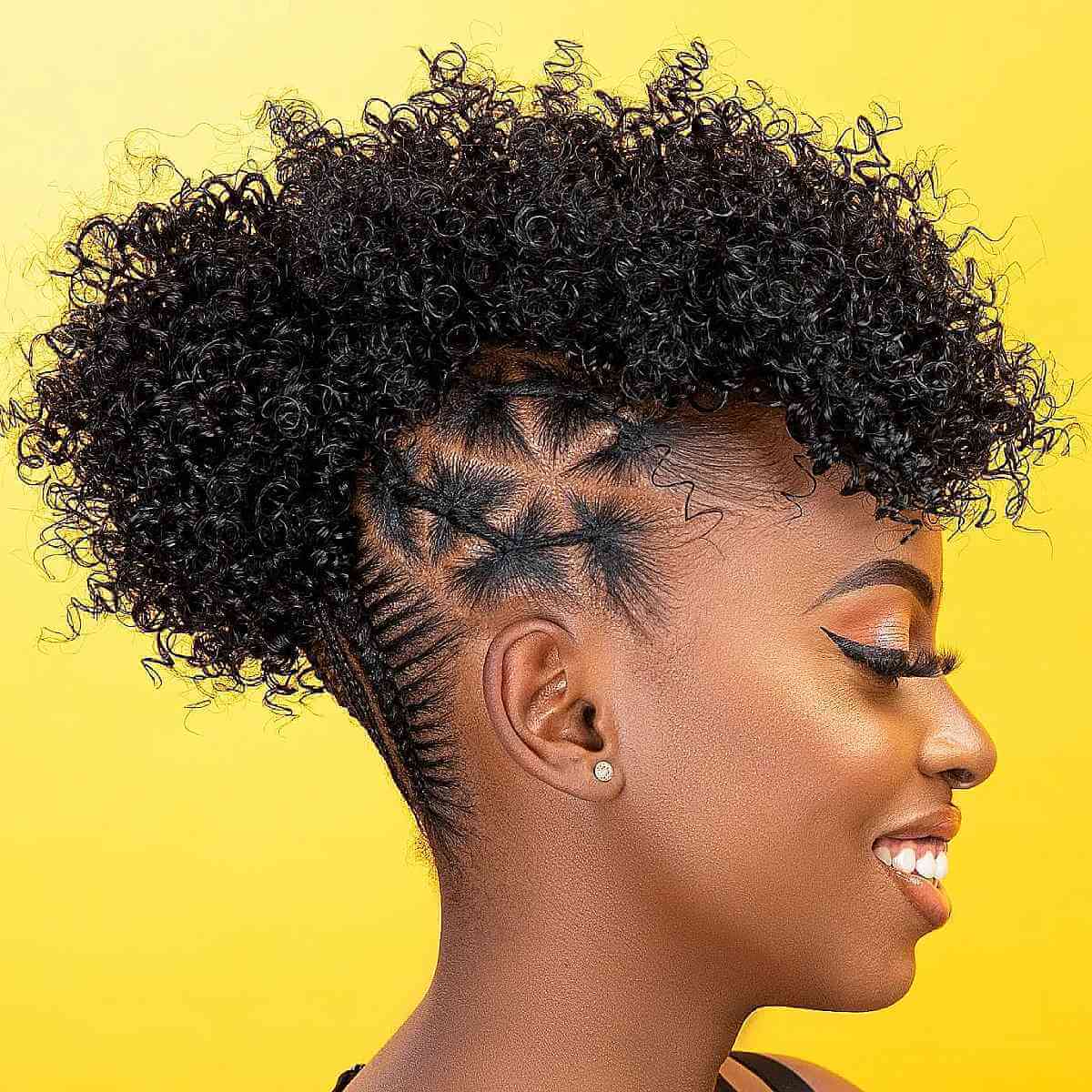 Intricate Braids with a Curly Top Protective Hairstyle