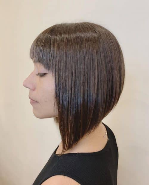 inverted a-line bob with bangs