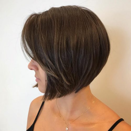Stacked inverted bob with bangs