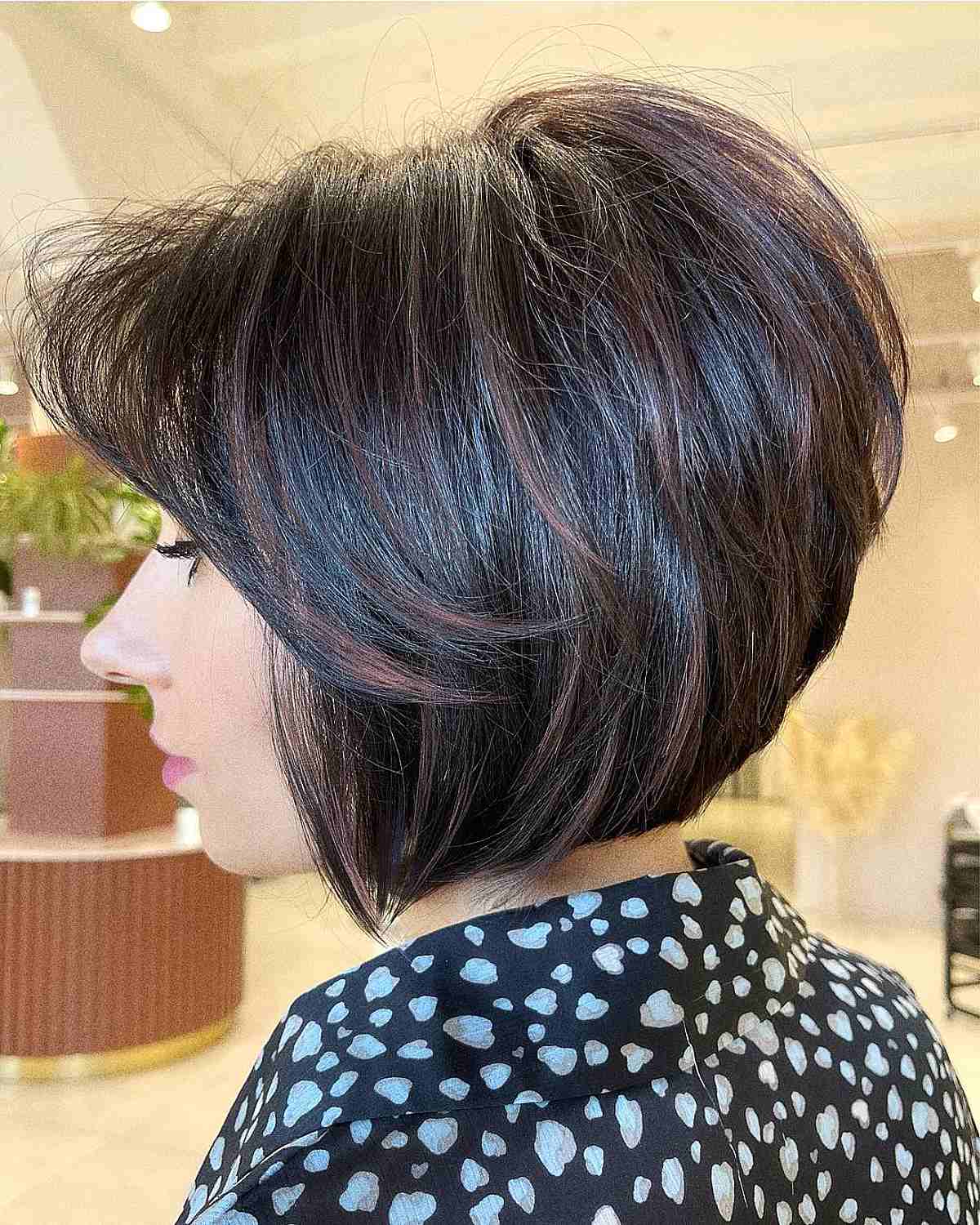 Inverted and Stacked Bobs with Bangs