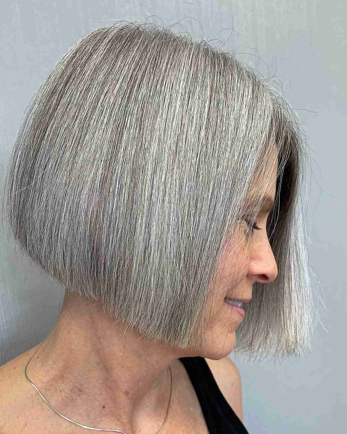 Inverted Blunt Concave Bob for Women Over 60