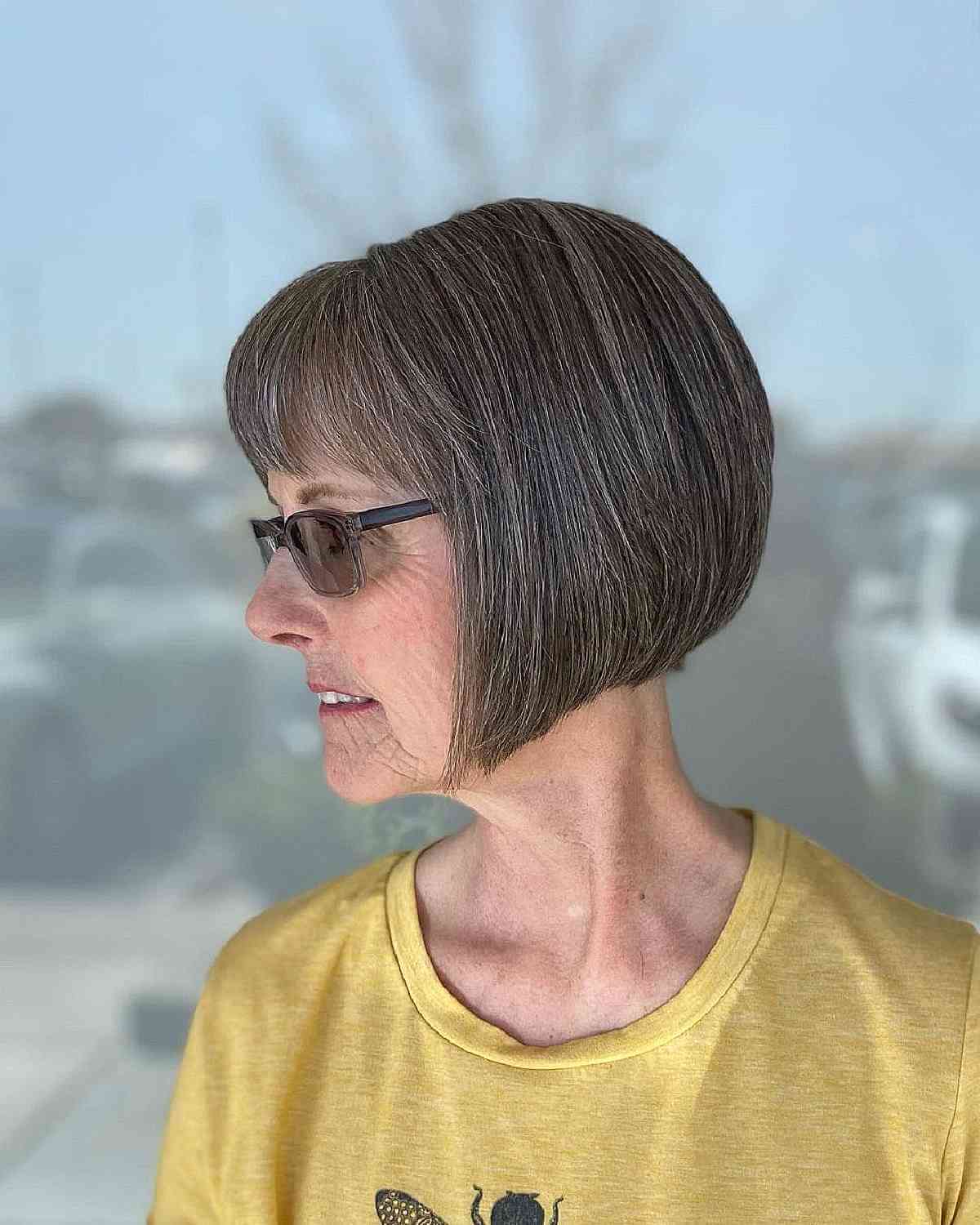 Inverted Bob Cut for Women Over 70