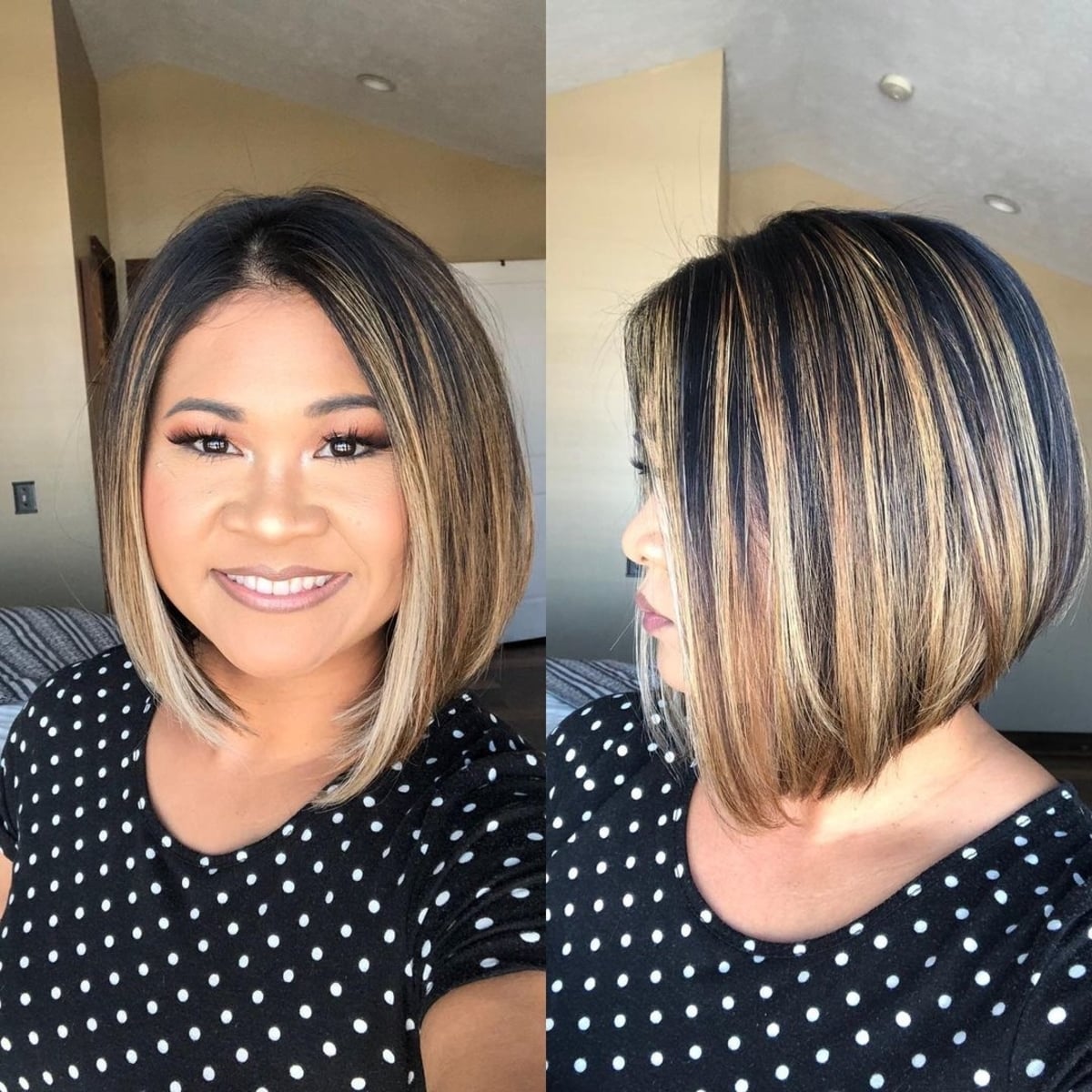 Inverted bob for round faces