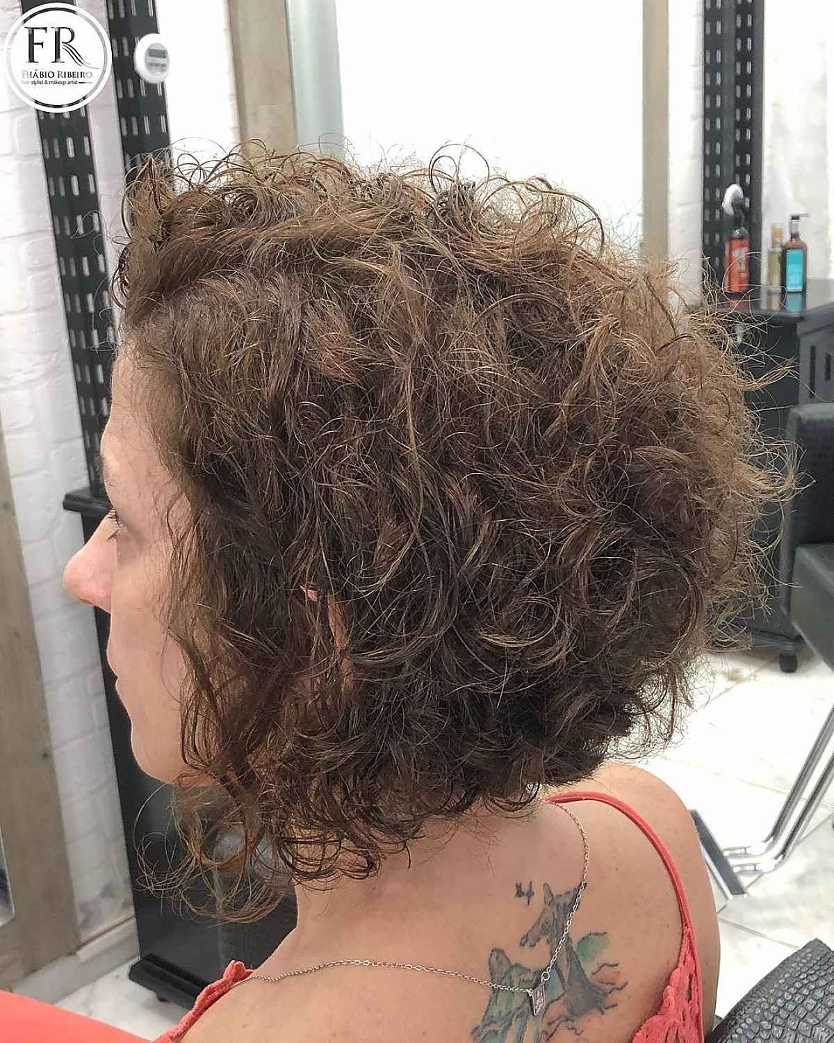 Short Inverted Bob Ideal for Thin Curly Hair