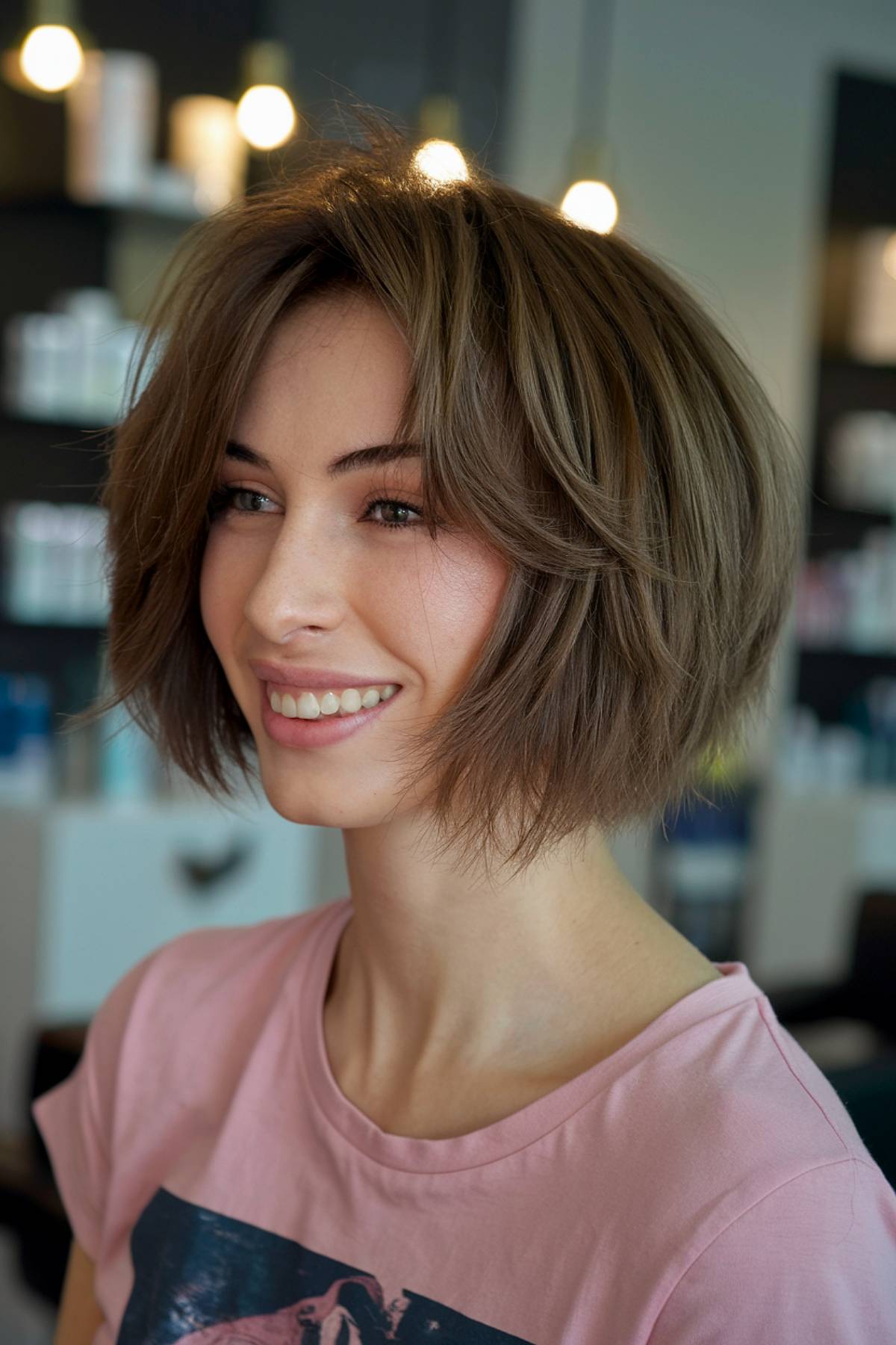 Inverted bob shag hairstyle