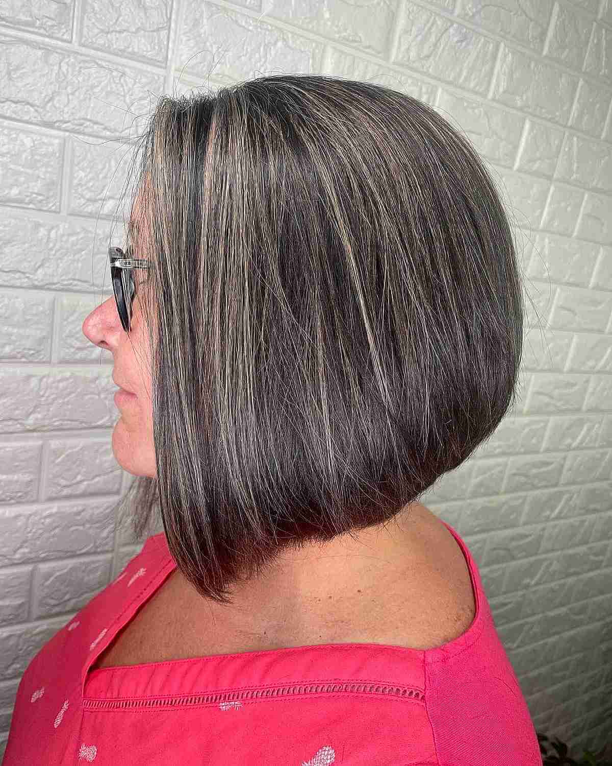 Inverted Bob with Light Brown Accents