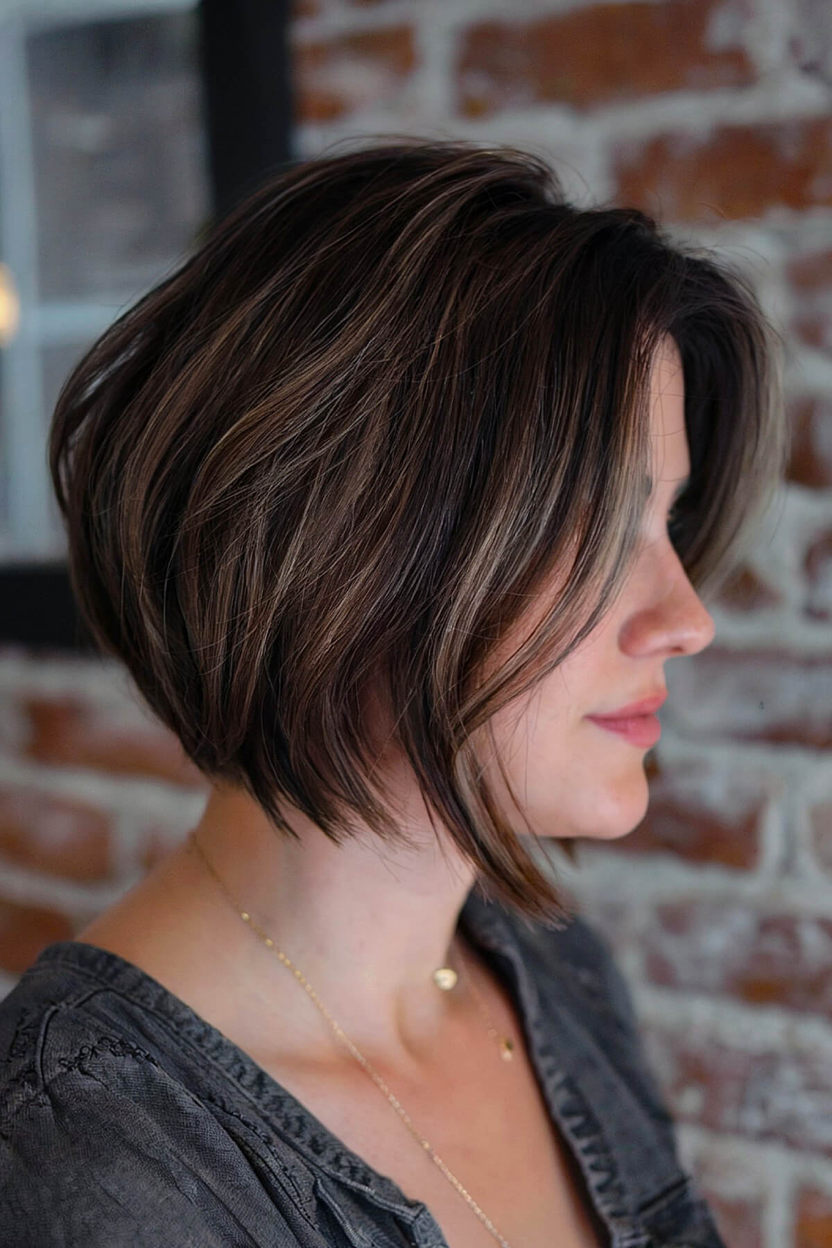 Inverted bob for women over 30 with fine hair