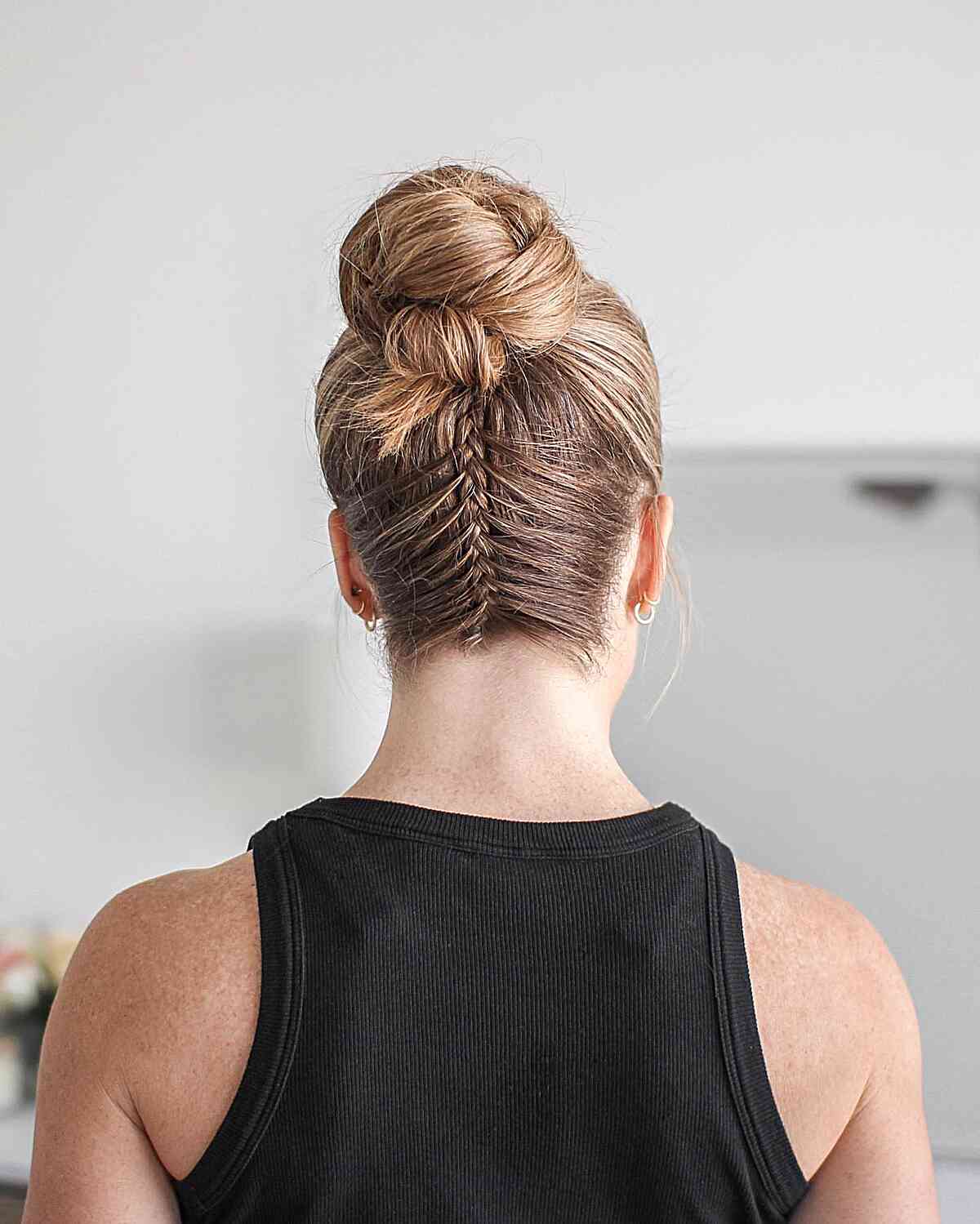 Inverted Lace Braid with High Bun for Volleyball Players