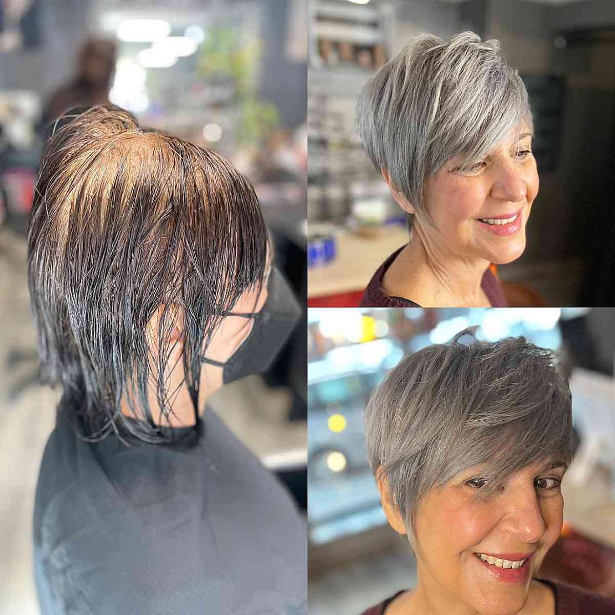 Chic inverted pixie cut for women over 50 with fine hair