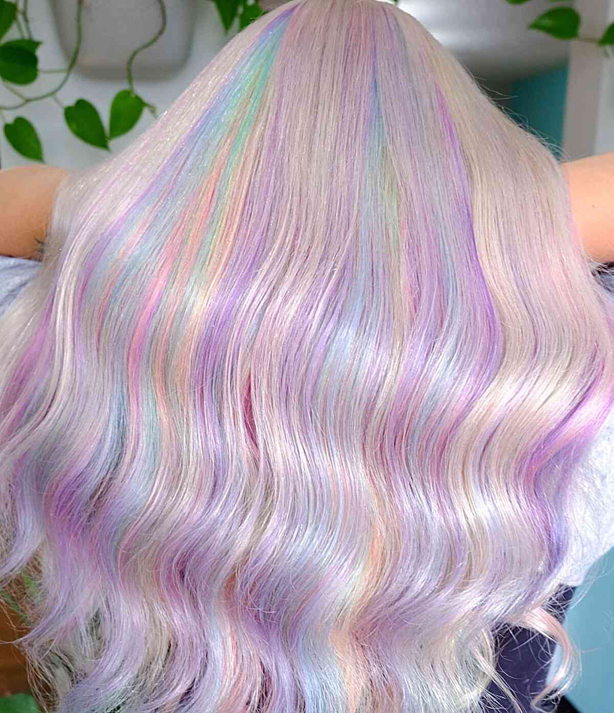 Iridescent Cotton Candy Color for Long Locks