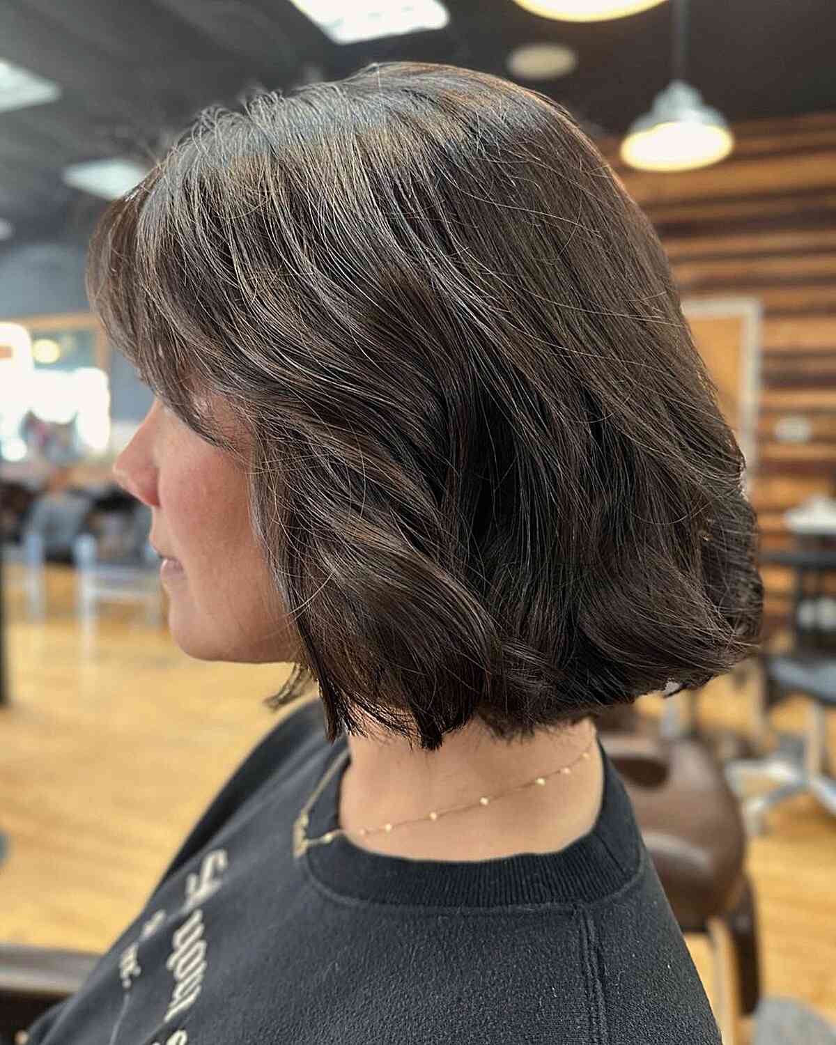 Medium Italian Bobbed Cut with Soft Fringe for Thick Hair
