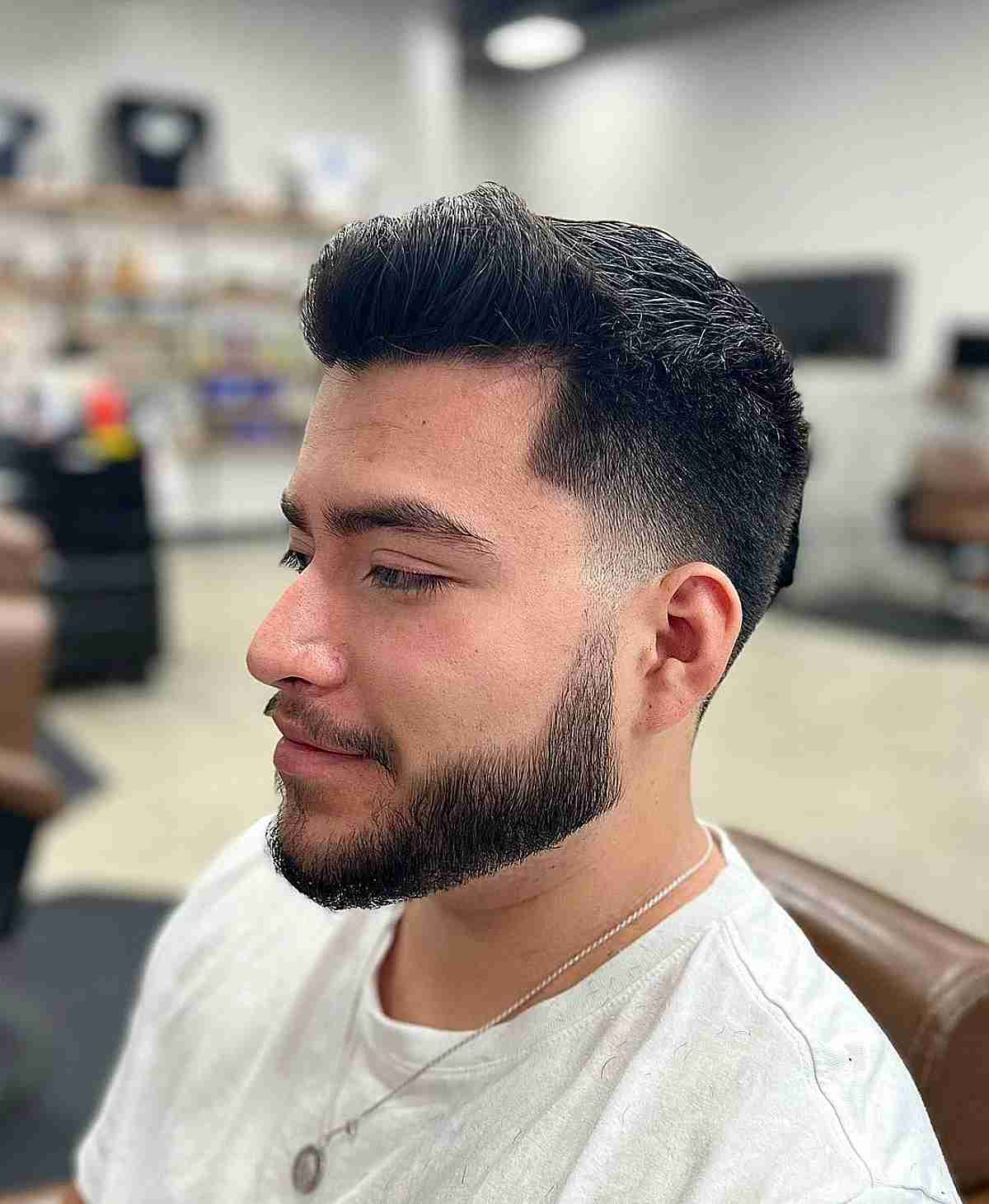 Ivy League Haircut and a Beard Fade and Low Taper Fade