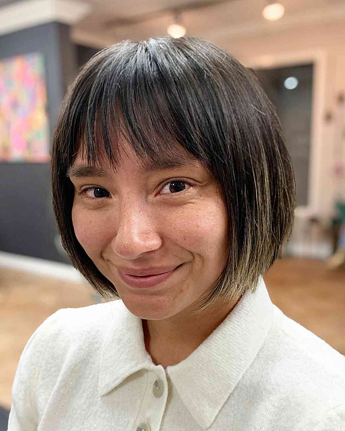 Jagged Bangs for Round Bobbed Hair on Round-Shaped Faces