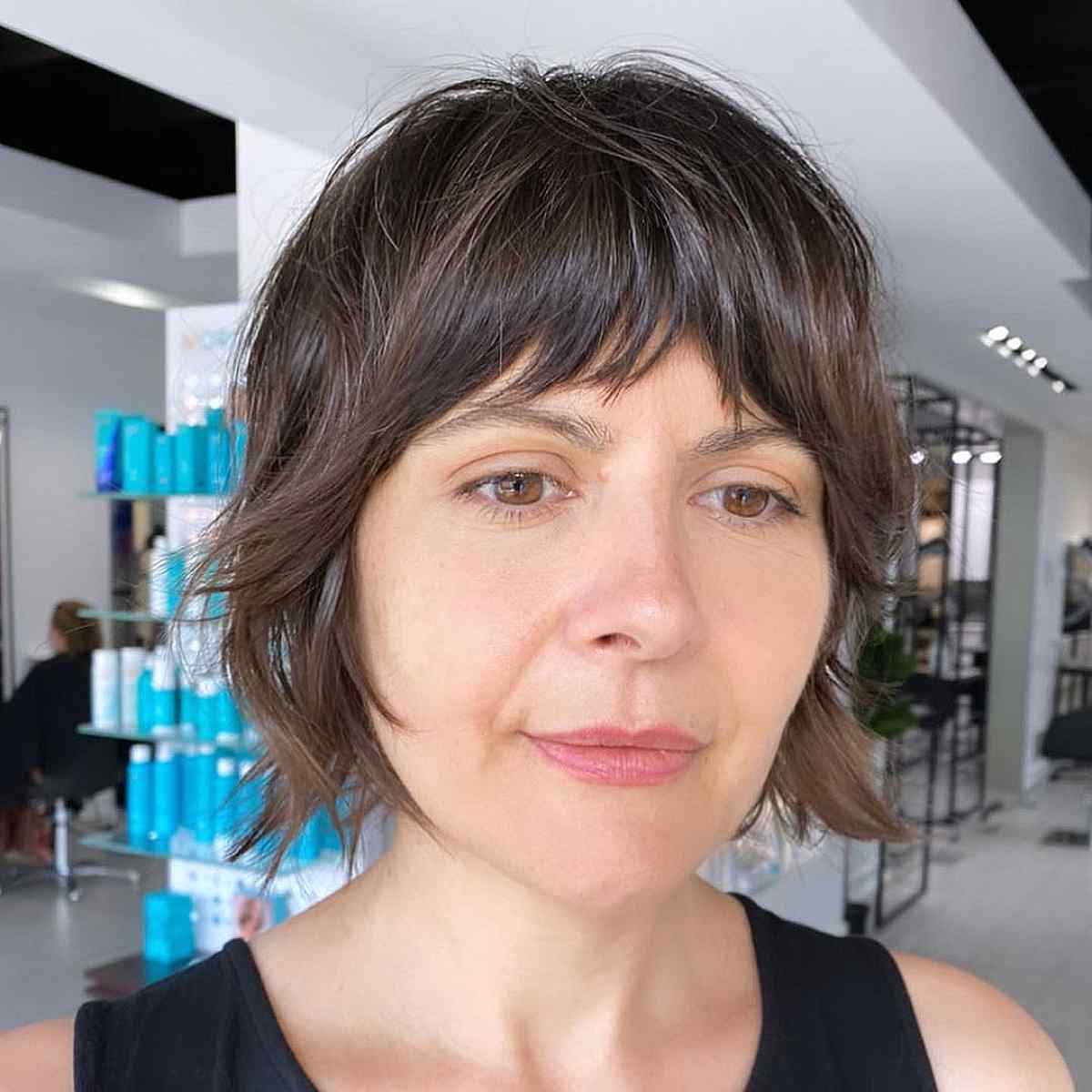 Jagged Pixie Bob with Bangs on fine hair
