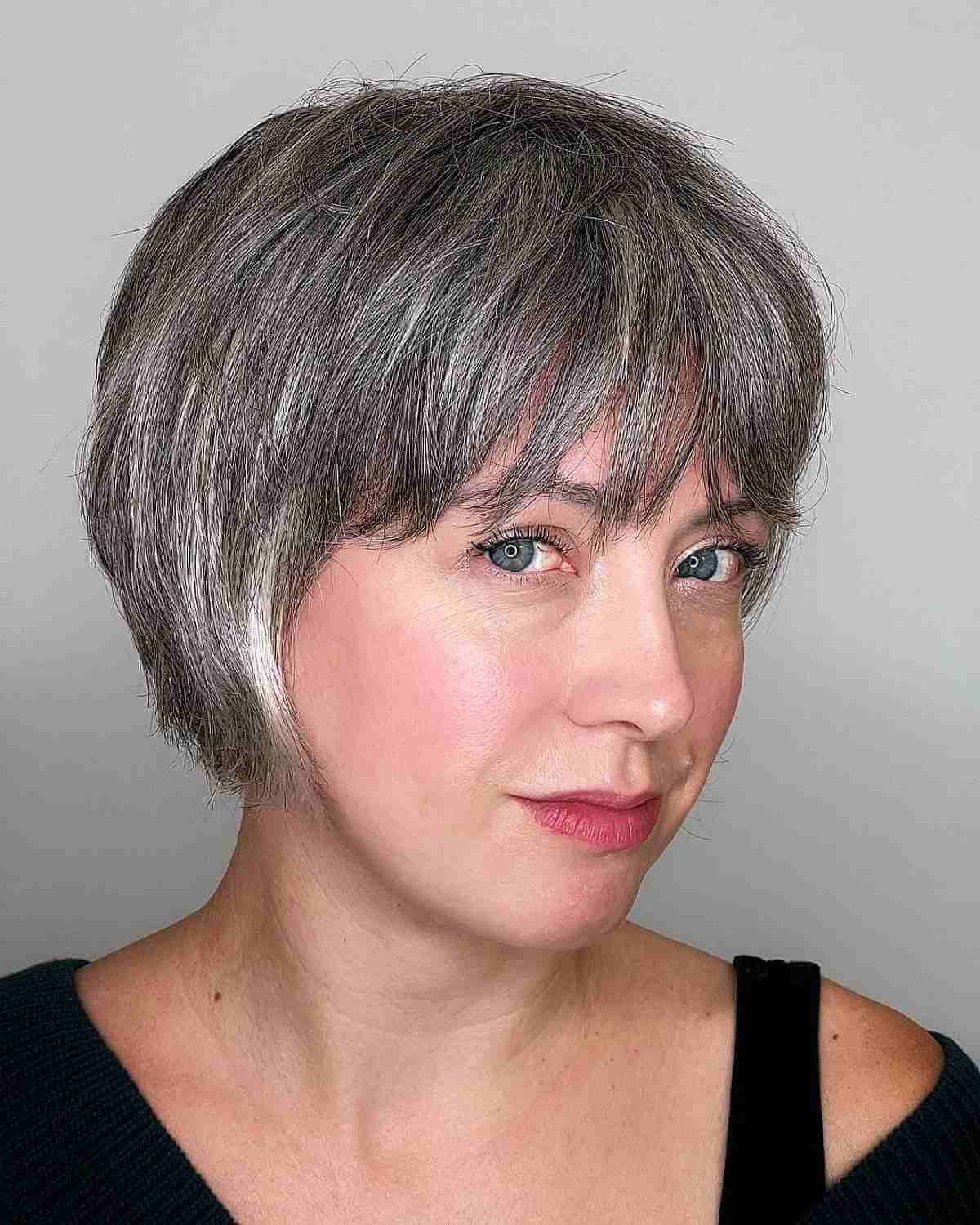 Jaw-Length Bixie Cut with a Fringe