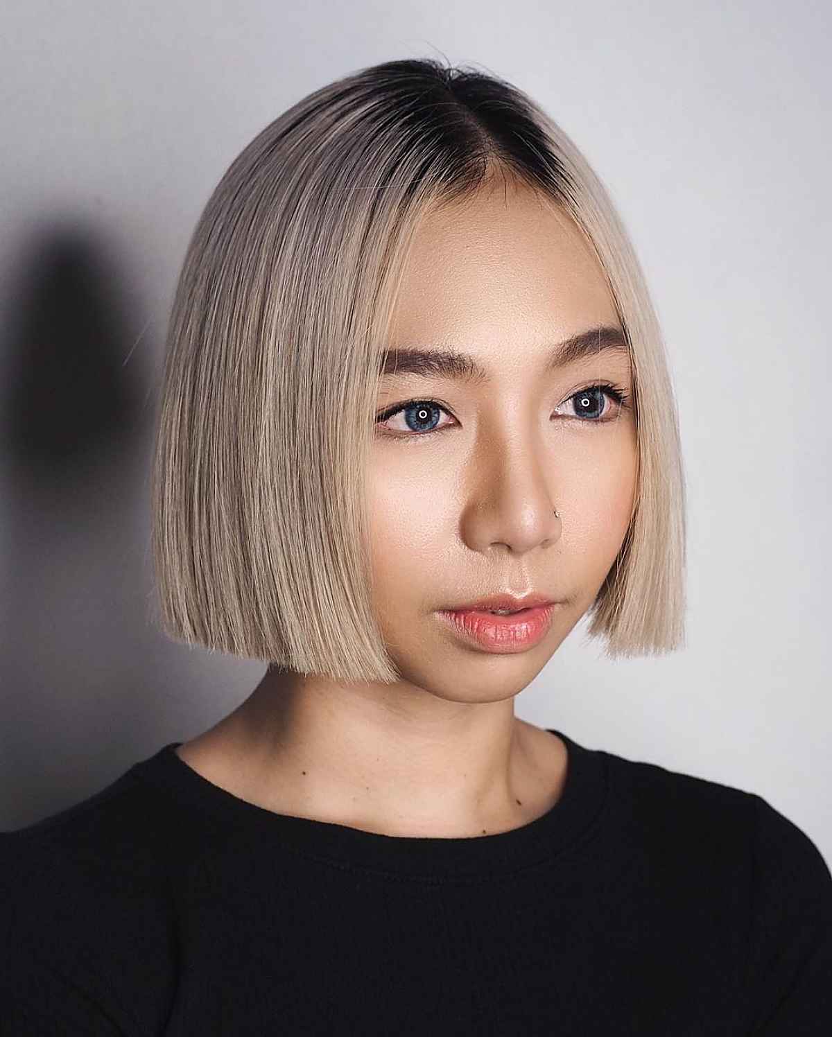 Jaw-Length Blunt Bob for Heart-Shaped Faces