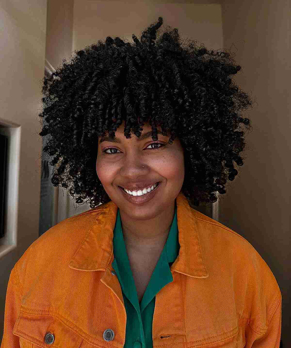 Jaw-length bob with bangs for african-american hair