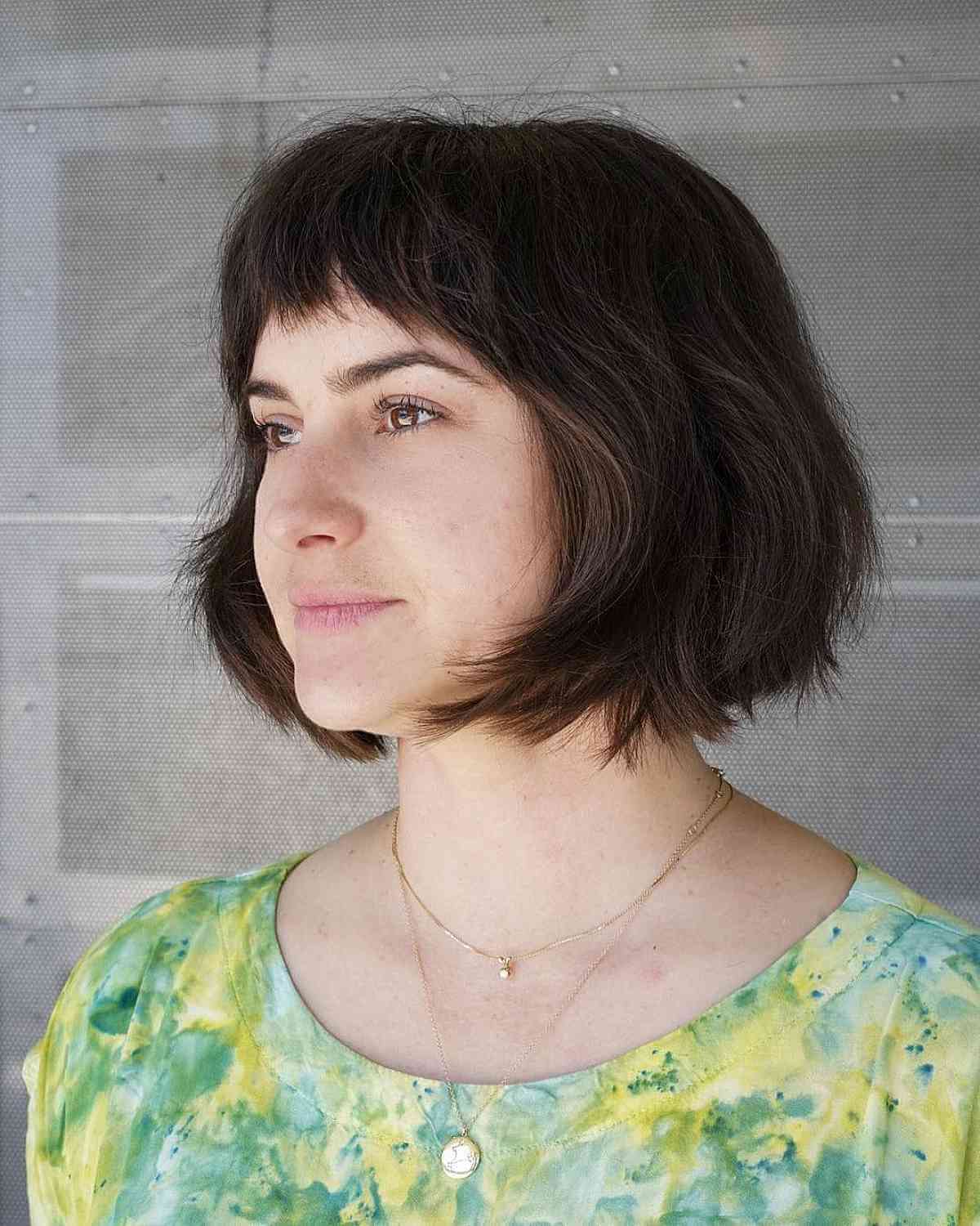 Jaw-Length French Bob with Micro Fringe