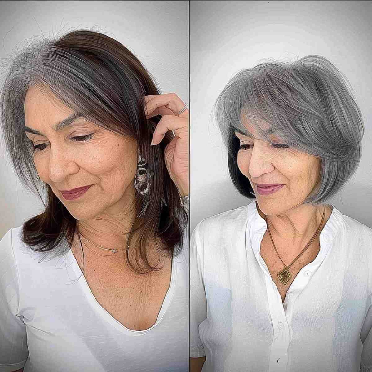 Jaw-Length Haircut with Side Bangs