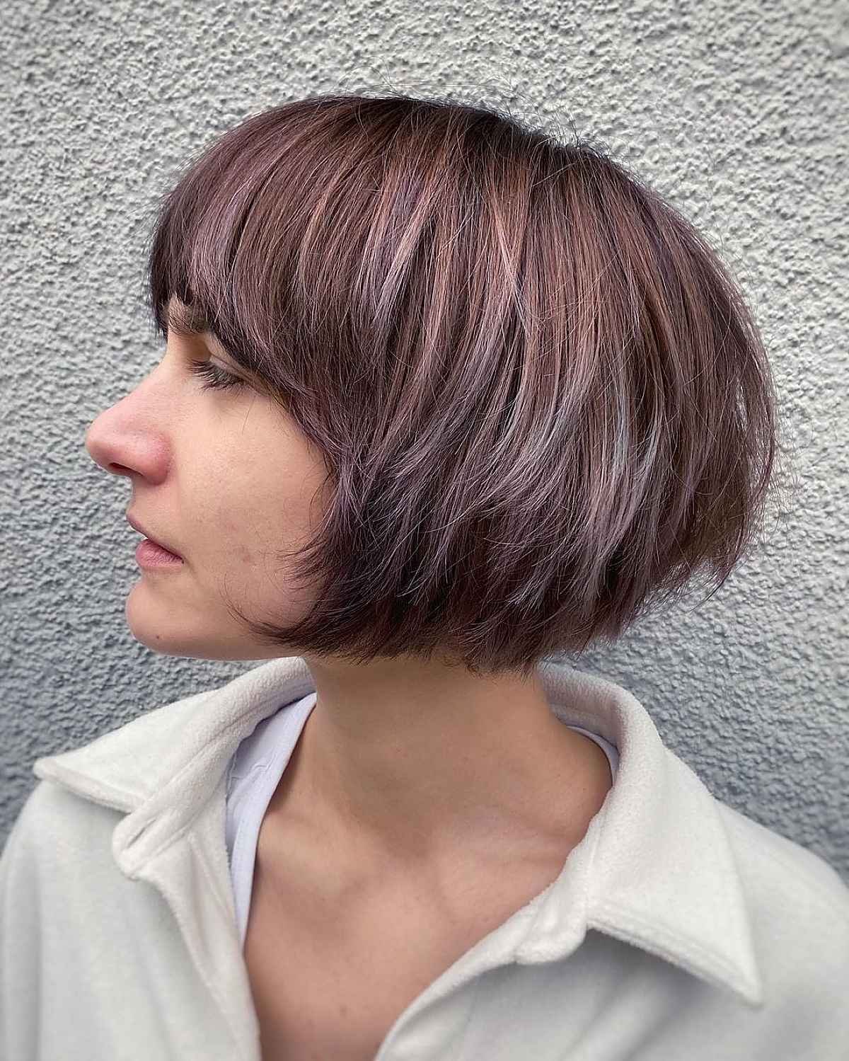 Super Chic Jaw-Length Layered Bob for fine hair